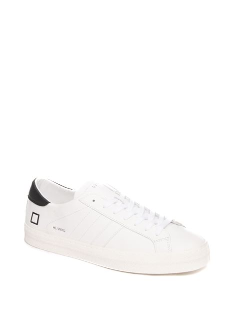 White/black hill low sneaker D.A.T.E. | HILL LOW U VINTAGECALF-WHT/BLK